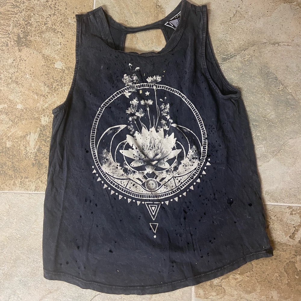 Urban Outfitters Black Moon distressed acid Tank
